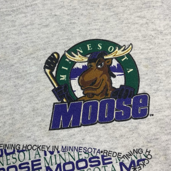 Vintage 90s Minnesota Moose IHL Pullover Crew Neck Sweatshirt Sweater Small‎ - Picture 3 of 13